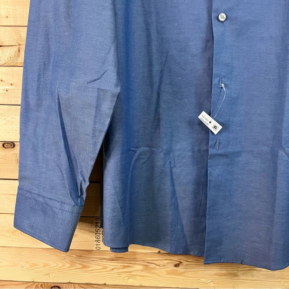 GEOFFREY BEENE Blue Stretch Collar Regular Fit Button Down Shirt NWT Mens size L - Picture 3 of 12